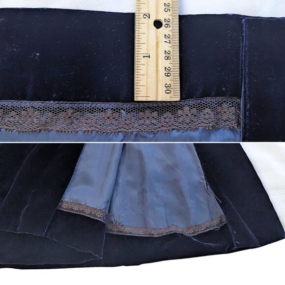 Vintage 60s Country Miss THE SUBURBAN Blue Sequin Velvet Blocked Evening Dress S - Picture 9 of 11